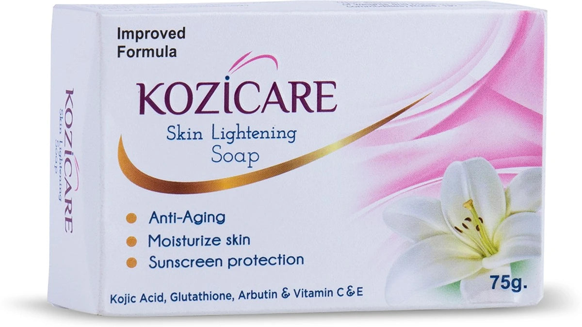 Kozicare Kojic Acid Soap & Glutathione Soap | Whitening Soap | Body Tan Removal Soap | Bath Soap for Men & Women | Remove Dark Spots & Hyperpigmentation | For Glowing Skin - Pack of 3